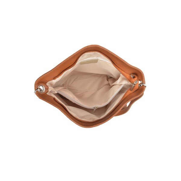 Svetlo konjak rjava usnjena torbica Luisa Vannini Ginata-image-3