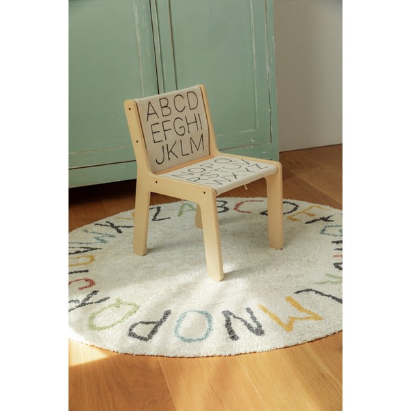 Kremno bela bombažna otroška igralna preproga ø120 cm ABC Color and Letters – Lorena Canals-image-2