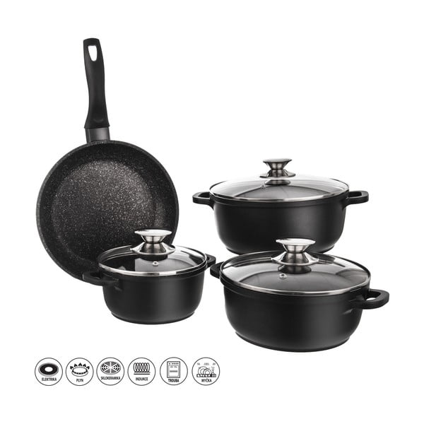 4-delni komplet posode za kuhanje s 3 steklenimi pokovkami Orion Grande-image-2