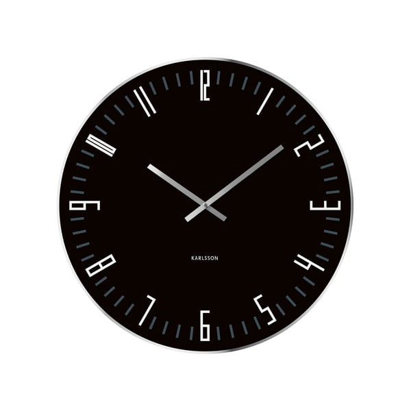 Črna ura Present Time XL Slim Clock