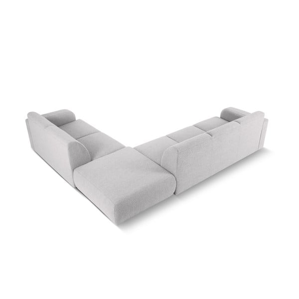 Svetlo siva kotna sedežna garnitura iz tkanine bouclé (desni kot) Molino – Micadoni Home-image-3