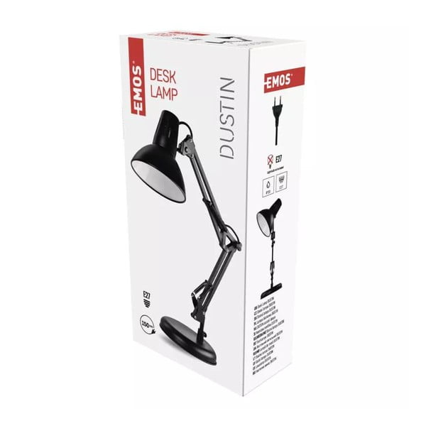 Črna namizna svetilka (višina 46 cm) Dustin – EMOS-image-1