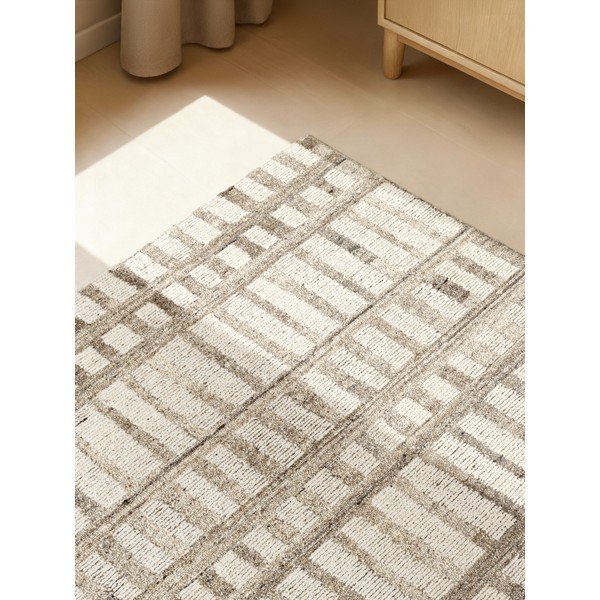 Kremno bela ročno tkana volnena preproga 80x150 cm Boho 1.0 Linara – Vikosa-image-2