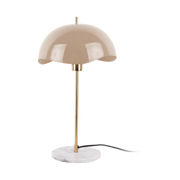 Svetlo rjava namizna svetilka s kovinskim senčilom (višina 56 cm) Waved Dome – Leitmotiv