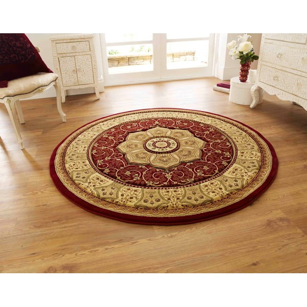 Rdeča okrogla preproga ø 150 cm Heritage – Think Rugs-image-1