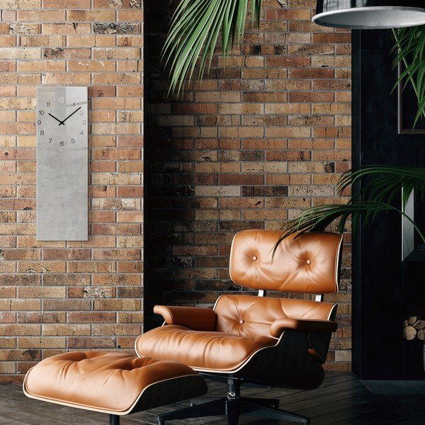 Stenska ura Styler Glassclock Concrete, 20 x 60 cm-image-1