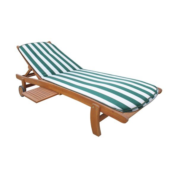 Belo-zelena vrtna sedežna blazina za ležalnik 60x192 cm Cardiff – Sun Garden