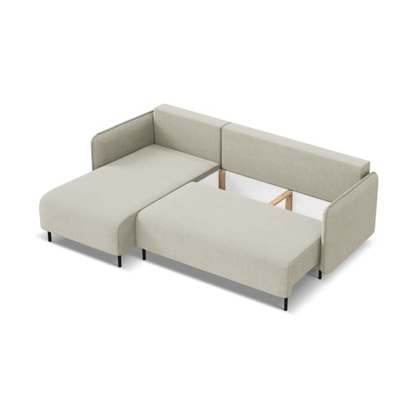 Bež raztegljiva/s prostorom za shranjevanje kotna sedežna garnitura (levi kot) Luana – Makamii-image-3