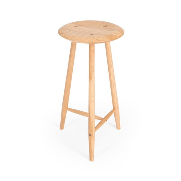 Barsko stol iz masivnega hrasta v naravni barvi (višina sedeža 65 cm) Blanc – Gazzda-image-4