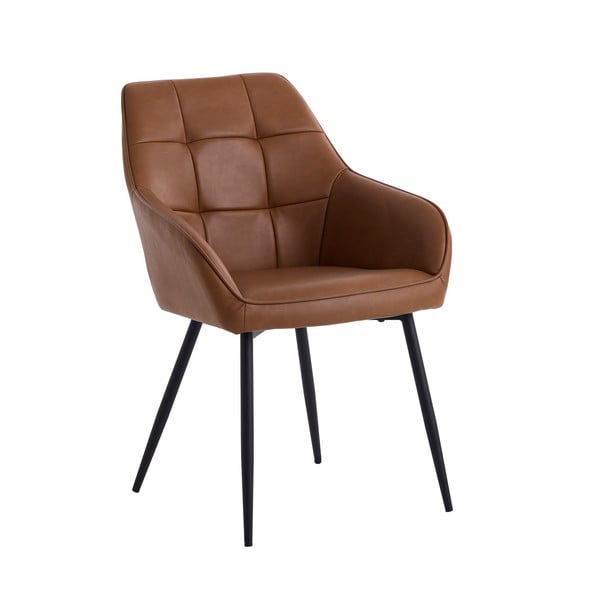 Rjavi oblazinjeni jedilni stoli v kompletu z nasloni za roke 2 ks Nolan Square – Unique Furniture