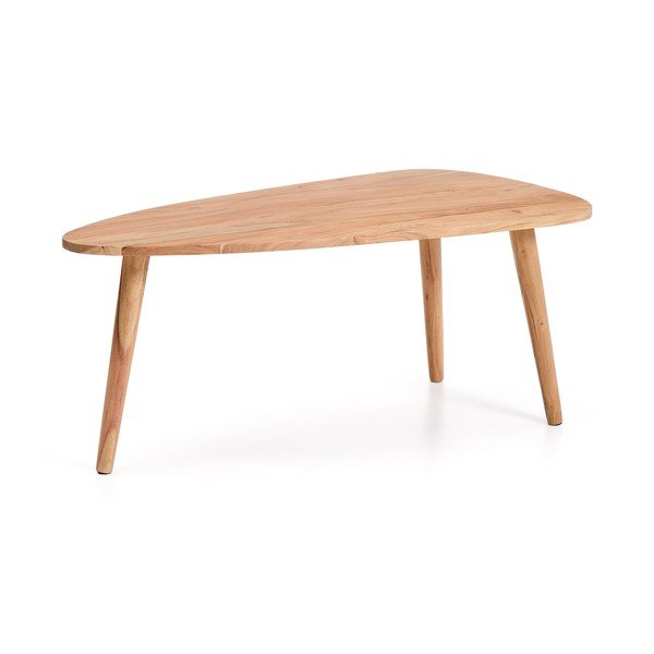 Klubska mizica iz masivne akacije v naravni barvi 60x110,5 cm Duvani – Kave Home-image-2