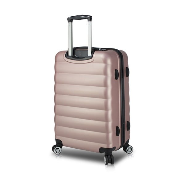 Rožnat potovalni kovček na kolesih z USB priključkom My Valice COLORS RESSNO Medium Suitcase