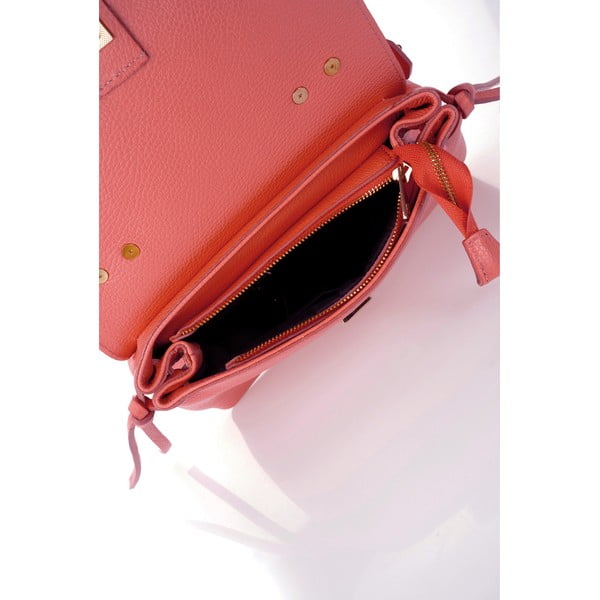 Svetlo oranžna usnjena torbica Federica Bassi Anna-image-1