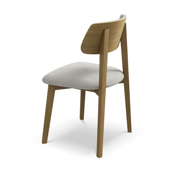 Svetlo siv jedilni stol iz masivnega lesa Niu – Makamii-image-3