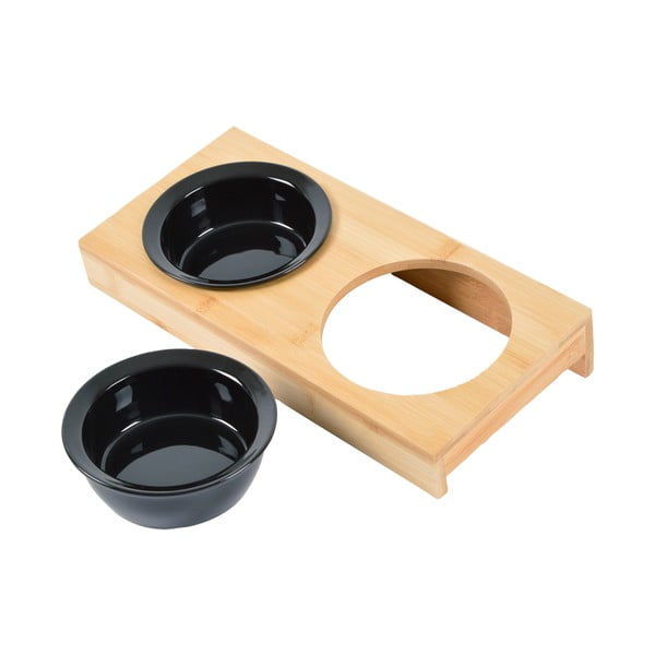 Bambusov komplet posod s podstavkom za pse ø 12 cm – Love Story-image-2