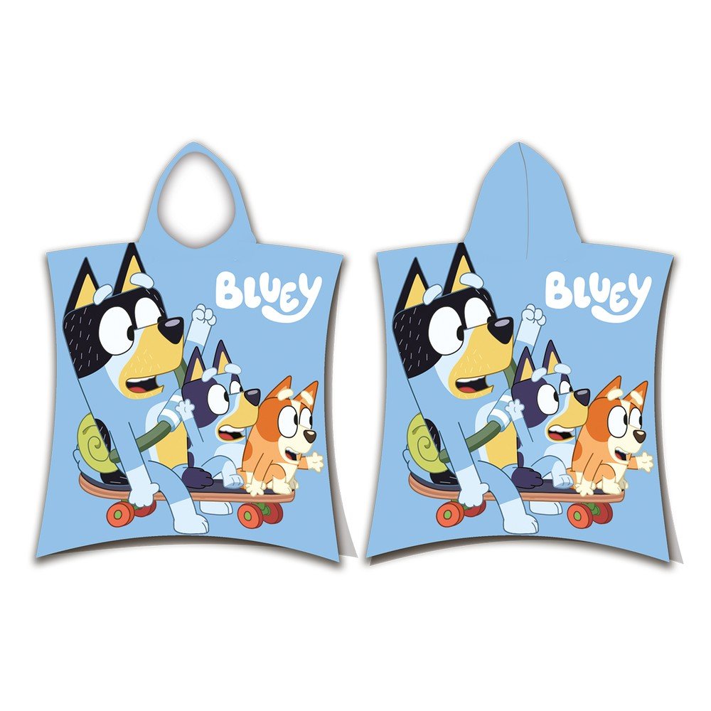 Moder bombažen otroški pončo velikost 3-8 let Bluey Skate