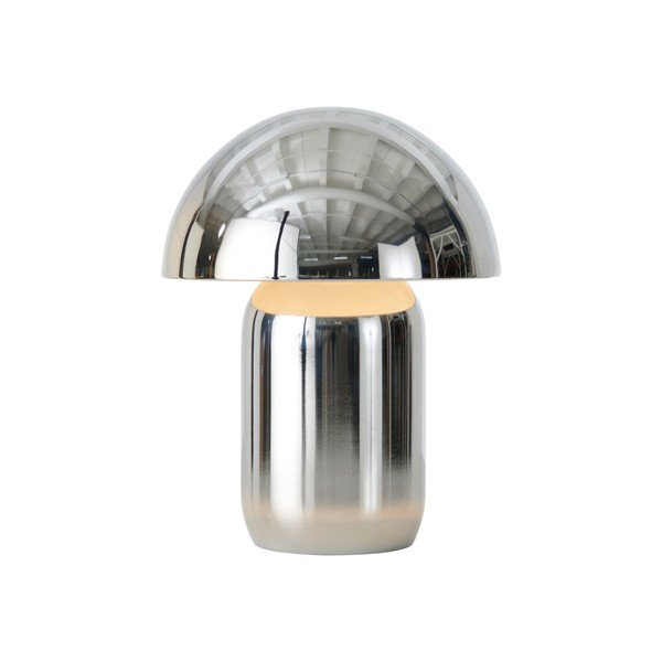 Kovinska LED zatemnitvena namizna svetilka v sijajno srebrni barvi (višina 17 cm) Ted – Ellos Home-image-4