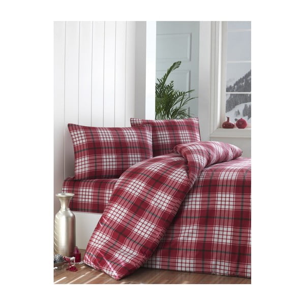 Posteljno perilo za eno posteljo Burberry Red, 160 x 220 cm