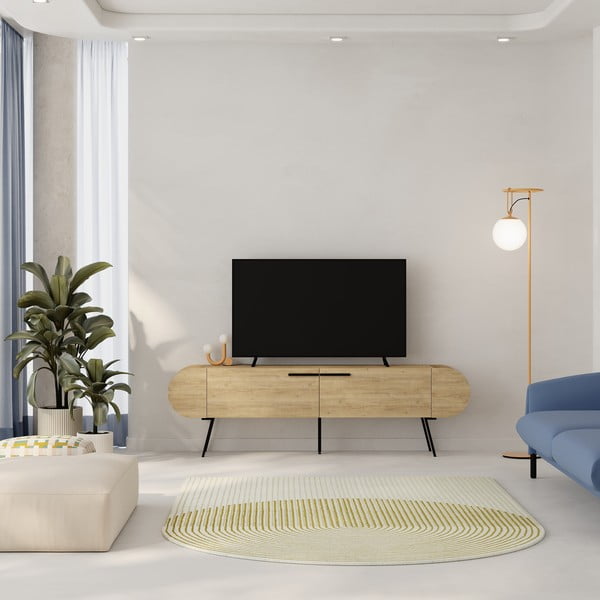 TV omarica v hrastovem dekorju 195x57 cm Saluso – Marckeric-image-1