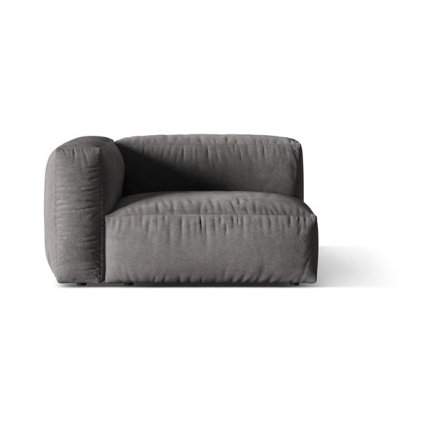 Siv žameten modul za sedežno garnituro (levi kot) Martina – Micadoni 