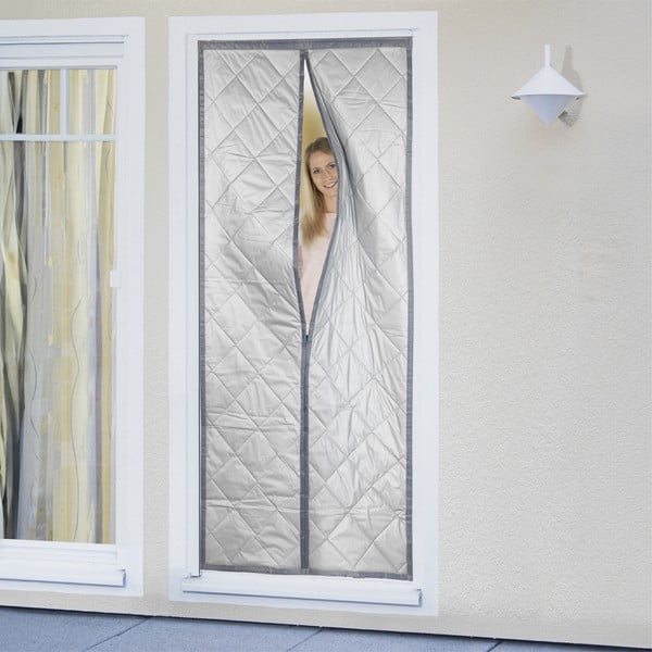 Siva/srebrna izolacijska zavesa za vrata 90x200 cm – Maximex-image-2