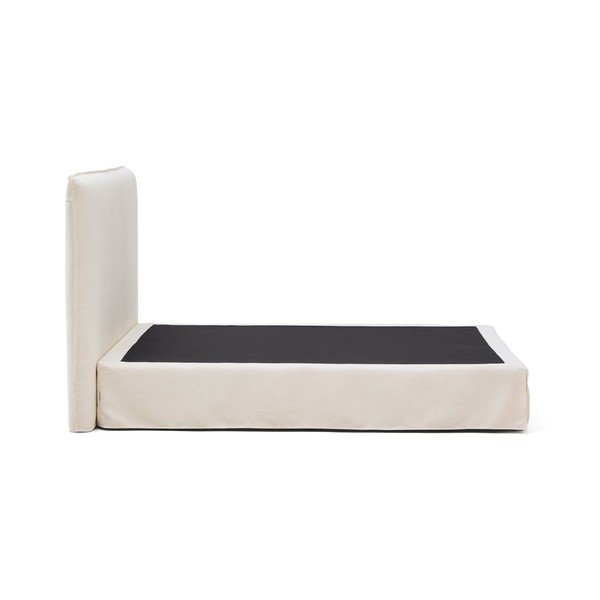 Bela oblazinjena zakonska postelja 160x200 cm Jaira – Kave Home-image-4