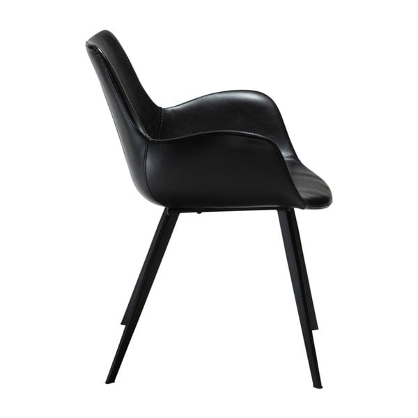 Črn jedilni stol iz usnja z nasloni za roke DAN-FORM Denmark Hype-image-3