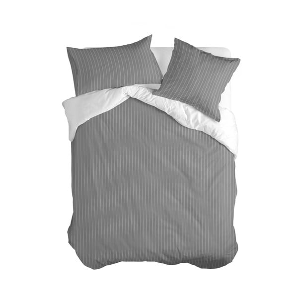 Bela/siva bombažna prevleka za odejo za zakonsko posteljo 200x200 cm Oxford – Happy Friday