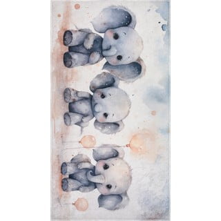 Svetlo siva otroška preproga 80x150 cm Baby Elephants – Vitaus