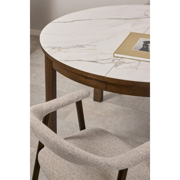 Okrogla raztegljiva jedilna miza s keramično ploščo ø 120 cm Southampton – Actona-image-1