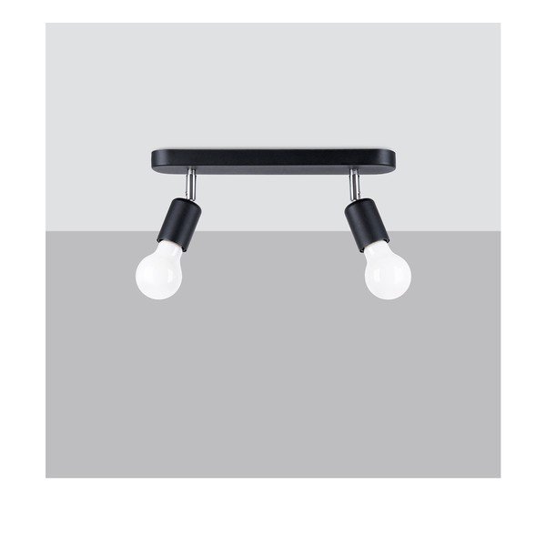 Črna kovinska stropna svetilka ø 6 cm Brando – Sollux-image-2