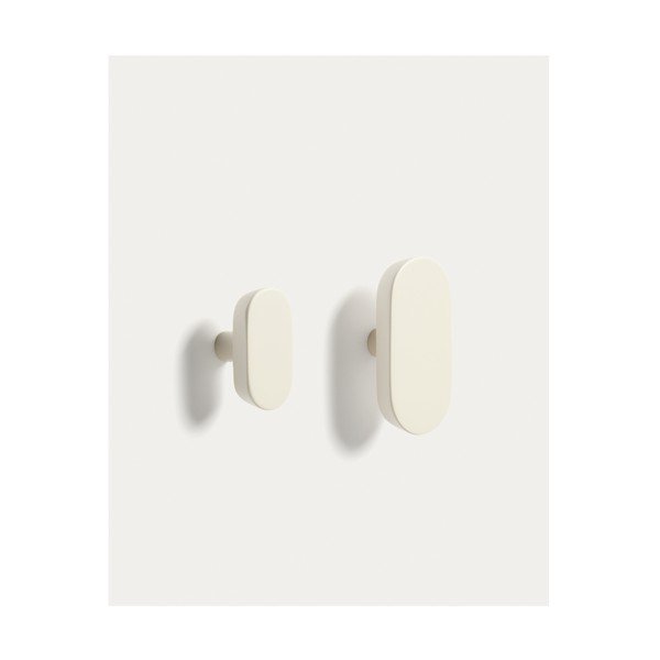 Kremno beli stenski obešalniki v kompletu 2 ks iz masivne bukve Arely – Kave Home-image-3