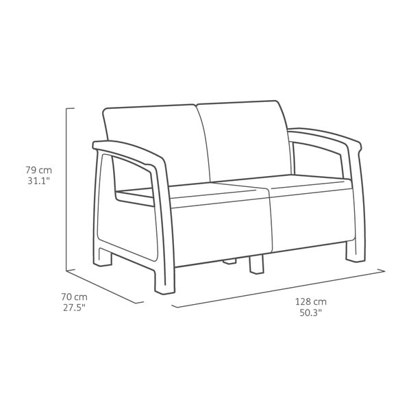 Temno siva vrtna garnitura za 4 osebe Corfu – Keter-image-2