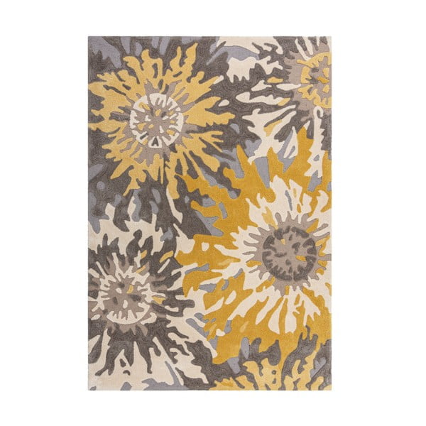 Sivo-rumena preproga Flair Rugs Soft Floral, 120 x 170 cm