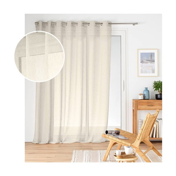 Prosojna zavesa v naravni barvi 240x240 cm Carlin – douceur d'intérieur-image-3