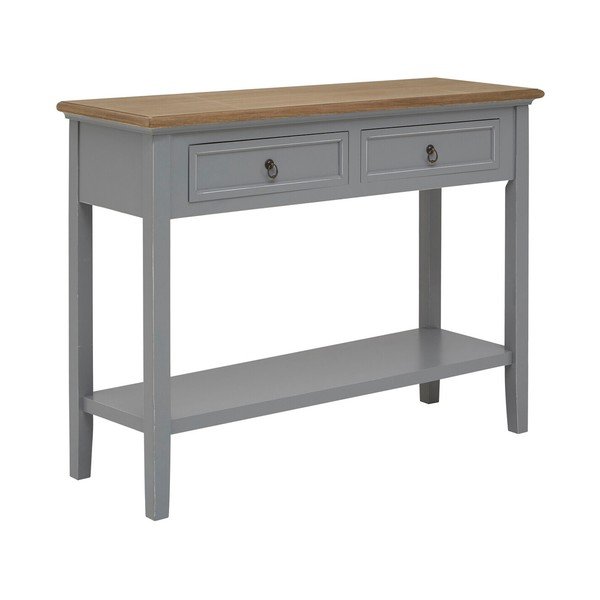 Siva stranska mizica iz masivne pavlonije 34,5x99 cm Henley – Premier Housewares