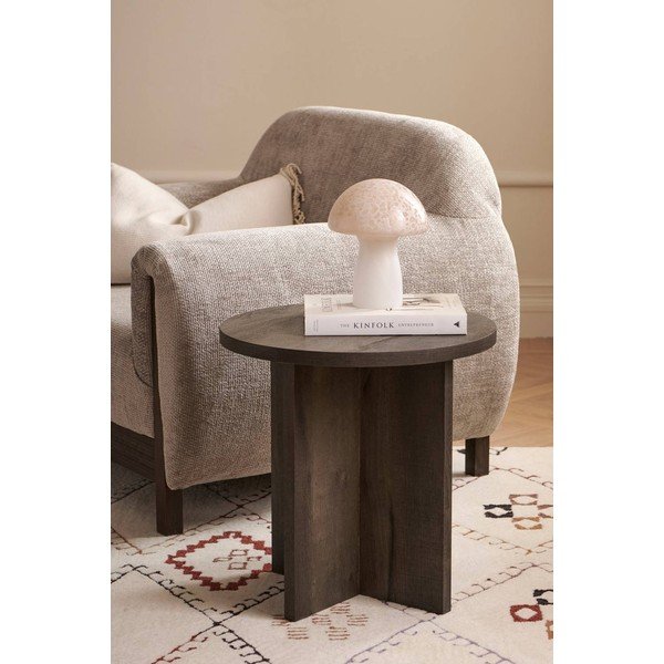 Okrogla stranska mizica iz MDF plošč ø 50 cm Poppy – Ellos Home-image-1