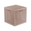 Prašno rožnata škatla za shranjevanje s pokrovom iz reciklirane plastike 28x28x28 cm Kaya Cube – Curver