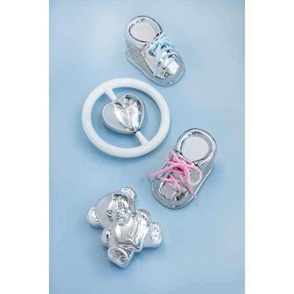 Kovinska škatlica za prvi mlečni zob v sijajno srebrni barvi 6x4x4 cm Shoe  – Zilverstad-image-1