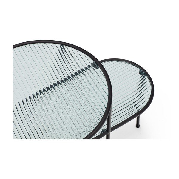 Črna stranska mizica s stekleno ploščo Teulat Nix-image-1