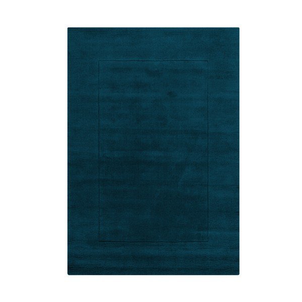Temno modra ročno tkana volnena preproga 120x170 cm Textured Wool Border – Flair Rugs