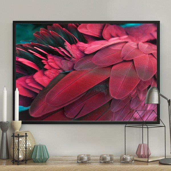 Plakat DecoKing Feathers Red, 100 x 70 cm-image-1