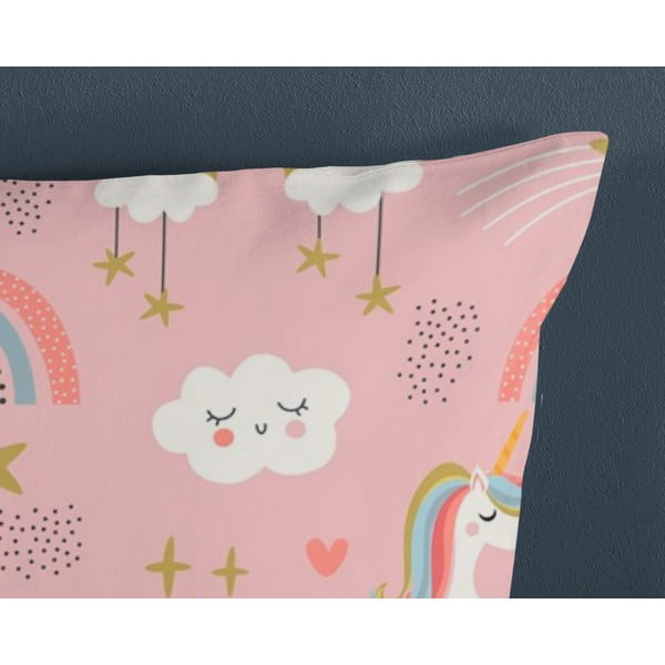 Modra/rožnata enojna bombažna otroška posteljnina 140x200 cm Suus – Good Morning-image-3