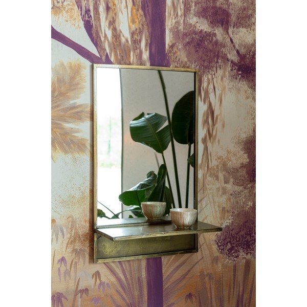 Stensko ogledalo s polico 37x61 cm Feyza – White Label-image-3
