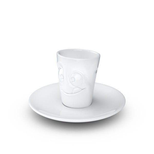 Bela porcelanska skodelica za espresso s podstavkom 58products, prostornina 80 ml-image-2
