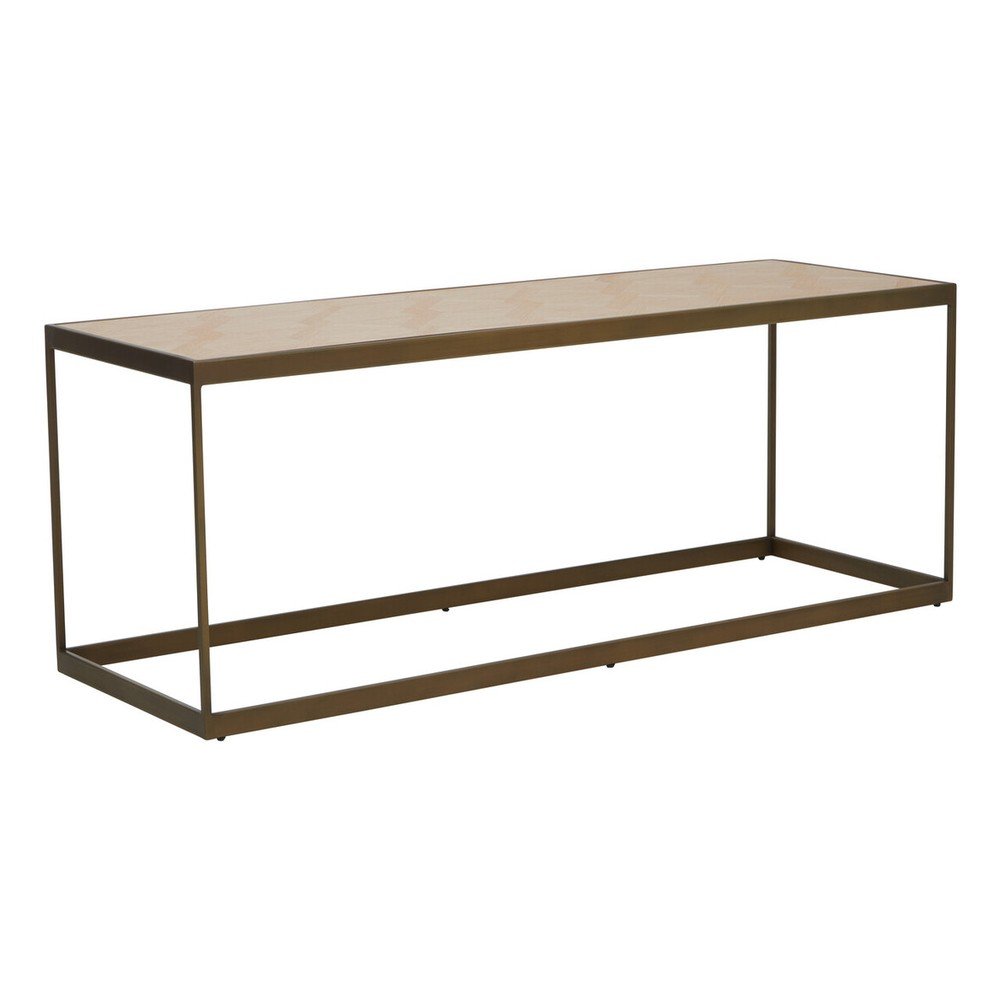 Rjava/v naravni barvi klubska mizica z mizno ploščo v hrastovem dekorju 40x120 cm Grenoble