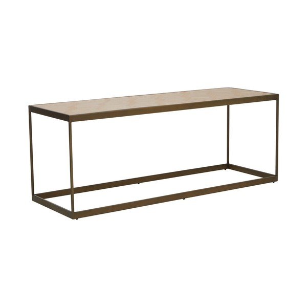 Rjava/v naravni barvi klubska mizica z mizno ploščo v hrastovem dekorju 40x120 cm Grenoble – Premier Housewares