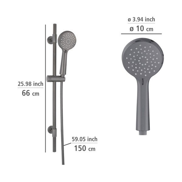 Siva tuš garnitura iz nerjavečega jekla 66 cm Young – Wenko-image-3