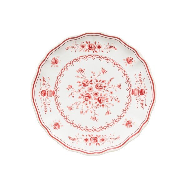 Rdeč/bel desertni krožnik iz kamenine ø 17 cm Vila – Costa Nova