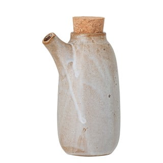 Bež-bela steklenica z zamaškom Bloomingville Masami, 600 ml